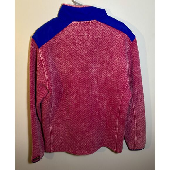 Chubbies Men's Large Fleece Quarter Zip Pullover Pink Blue Trim NWT - Picture 4 of 5